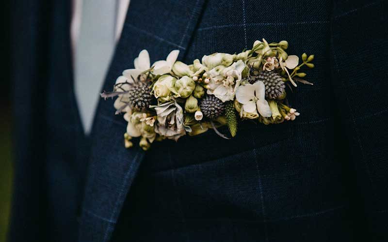 button hole example wedding flowers petal and stalk lincolnshire